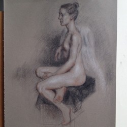 13 hour pose. Drawing by Rachele N.