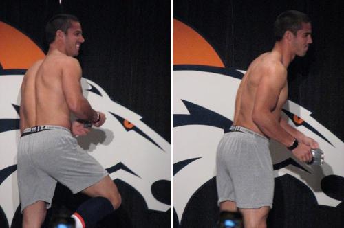 hothungjocks:  Eric Decker trying on new Denver Broncos uniform!