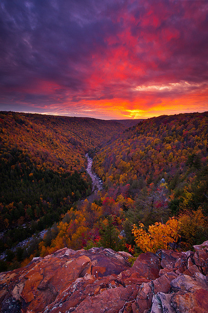 Neverending Autumn by Joseph Rossbach(www.josephrossbach.com) on Flickr.A ridiculously vibrant sunse