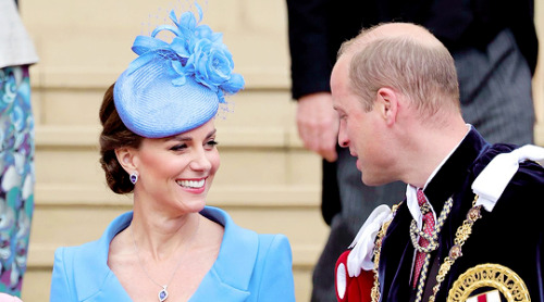 theroyalsandi:The Duke and Duchess of Cambridge attend the Order Of The Garter Service at St George’