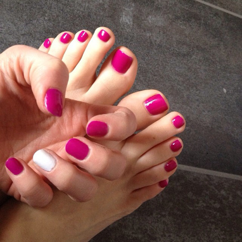 nails:  Picture givs no justice it’s bright purple #new #nails #feet #hands #pointless pics I #love   Well done