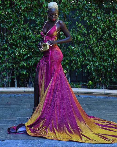 copperbasket: aaliyah-appollonia: dopeeeeeeshxt: Nyakim Gatwech at the 2018 Emmys Designer: laviebyc