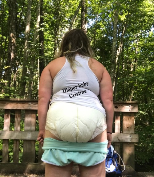 diaperbabycristine: Wore my new shorts on a walk on the trail.