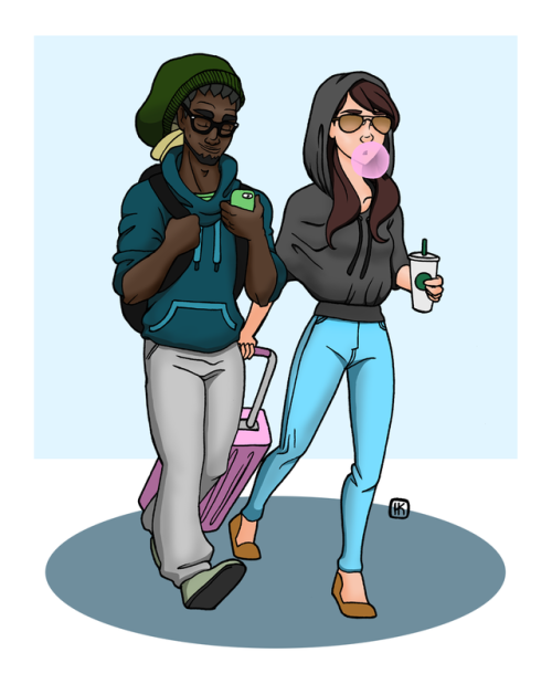 sugawara-kkoushi: Bunnyribbit Week: Day 2 - Paparazzi/Undercover // Tfw you realize your girlfriend had tattoos all this time. They had to travel without drawing attention… Quite a challenge when both of them are celebrities. 