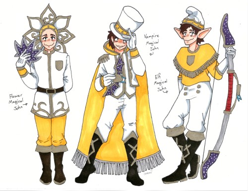 Well, here’s Magical John in Hero Clothing from every job in Miitopia.This took so long to do. I had