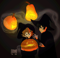 johannathemad:    Pidge &amp; Keith making some magic! ✨👻💀🎃🌙💫Happy Halloween everyone!!    