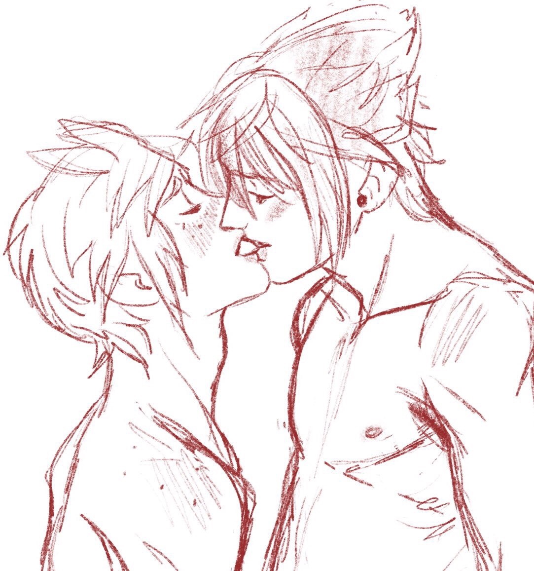 neviesketches:Kisses come in fours uwuI haven’t drawn them smooching in such a long time 
