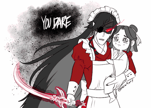 Maid Hua Cheng is here to protecc LianlianFor Maid Day, but drawn late lmao 