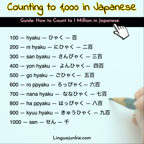 linguajunkie:(via How to Count to 1 Thousand &amp; 1 MILLION in Japanese.)