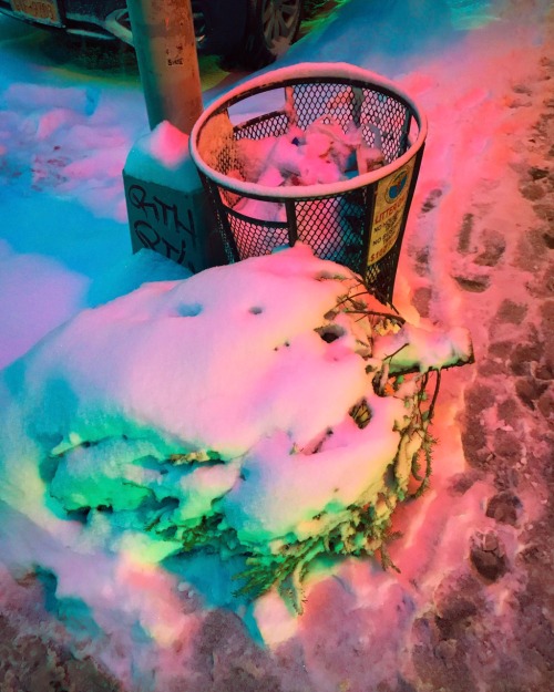 Porn photo sleazeburger:  Neon Snow in NYC