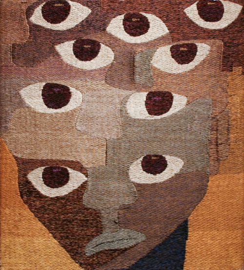 scandinaviancollectors:DORA JUNG, January 1970 (aka Biafra), tapestry on panel, Finland 1970. Silk a