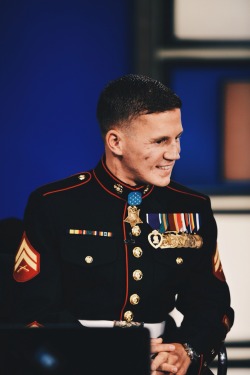 takesabeating:  iamphotonate:  Kyle Carpenter - Medal of Honor recipient. In 2010, he covered a live grenade with his body, saving a fellow Marine’s life. I photograph celebrities all the time but it’s these people that catch my attention and get