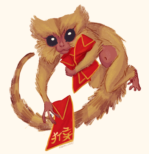 Something I drew for Chinese New Year on twitch. Happy year of the Monkey! 