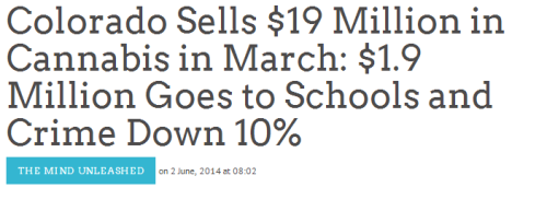 graffitifuckedmylife:  warrgle:  vividified:  “All the naysayers who were against marijuana legalization are eating crow right about now. Colorado’s weed sales just keep trending up, and with the sales of legal weed, they are improving their schools