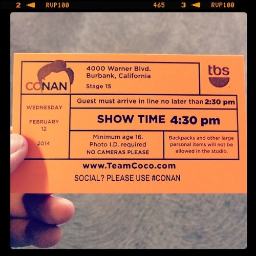 About to see Conan&hellip;today&rsquo;s guests are Larry King, Christin Milioti, and Jhene Aiko.  Ca