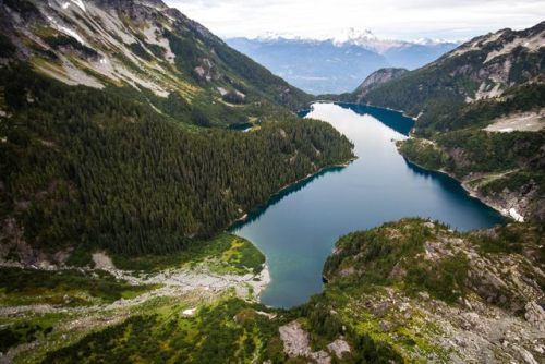 A different view descending towards Lake Lovely Water after a quick spin around the familiar faces o