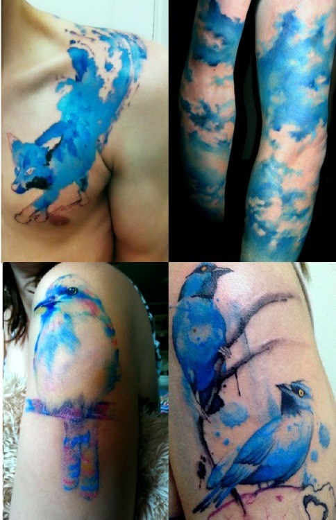 leavebonesexposed:Is it even possible to not love watercolor tattoos?This amazing technique doesn’t 