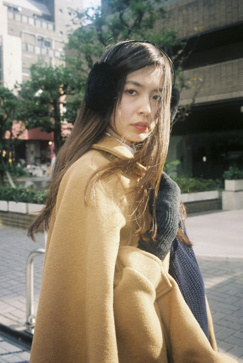 XXX americanapparel:  Midori in the Wool Cape. photo