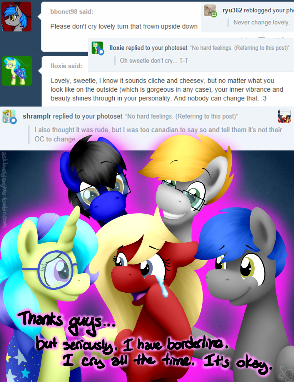 asklovelylaughter:  I really appreciate your comforting words, though. It’s nice