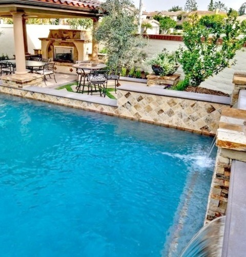 Orange County PoolhouseRemodeling Ideas For A Medium-sized Mediterranean Backyard With A Rectangular