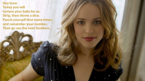 virginlosercaptions: The Goddesses love when you suffer for them !www.random.org/dice/https: