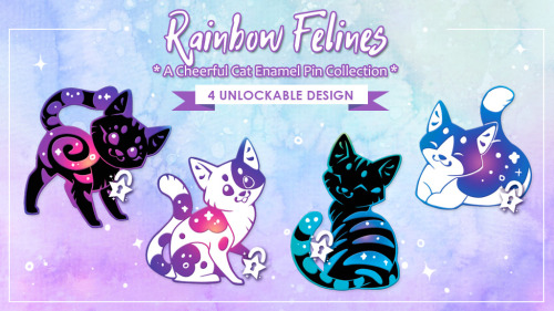 Rainbow Felines Enamel Pin Kickstarter is starting next Saturday! Follow the project to get notified