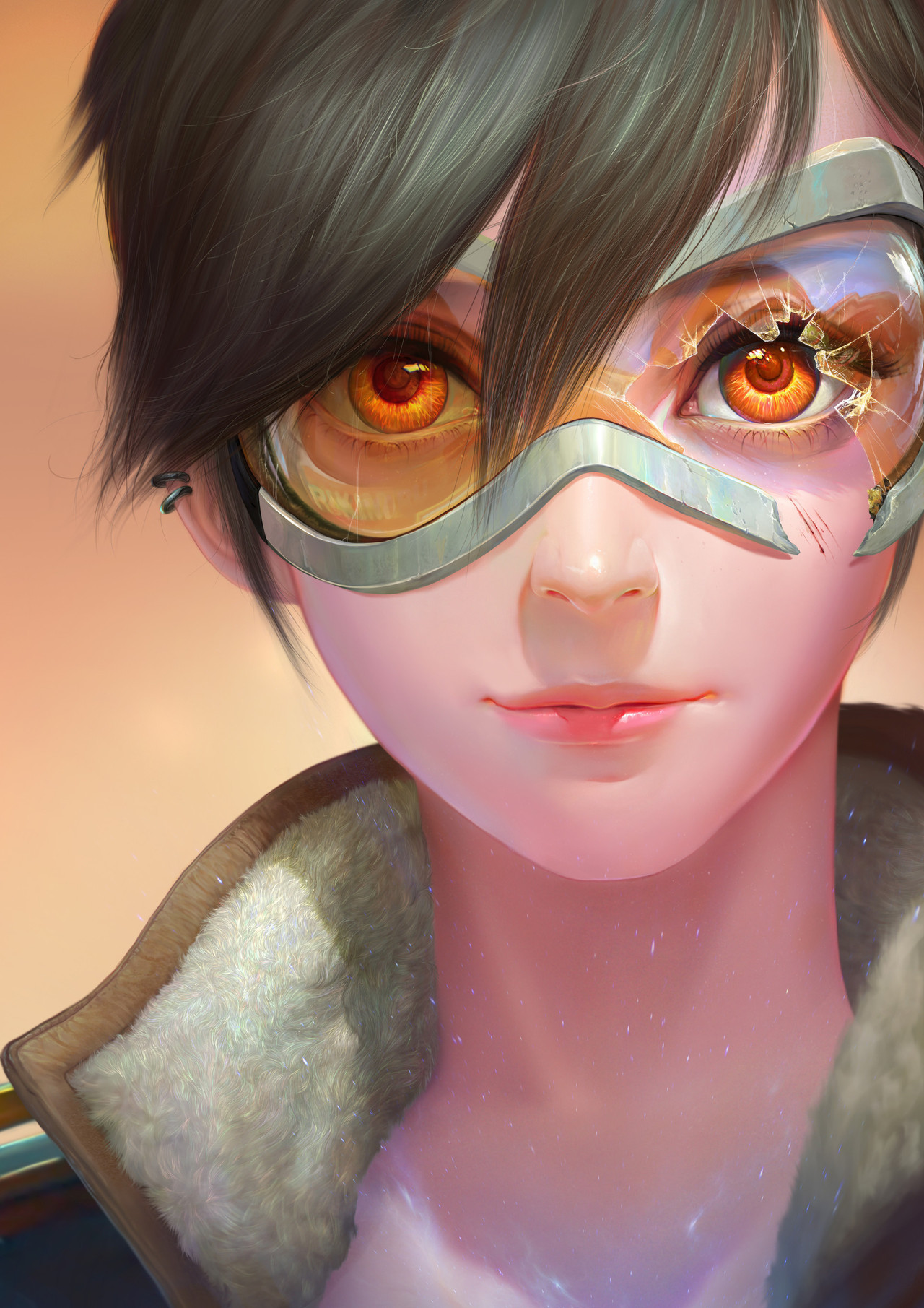 rarts:  Lena Oxton (Tracer)   portrait (Overwatch character)  [Artist: JOO YANN