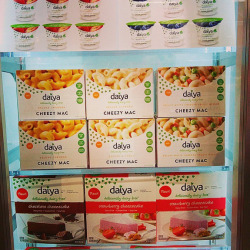 veganfoody:  New Vegan Products!Daiya mac and cheese, cheese cake (strawberry, chocolate, and vanilla!) and Greek yogurtUptons Naturals jackfruit BBQ and Chili Lime CarnitasNU Culture Bacony Chipotle cultured cashew cheese Snack Out Loud bean puffs