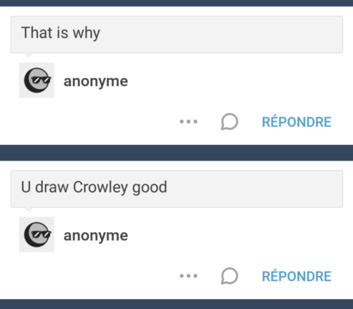 Actually I don’t draw Crowley good, the drawings become good because it’s Crowley.