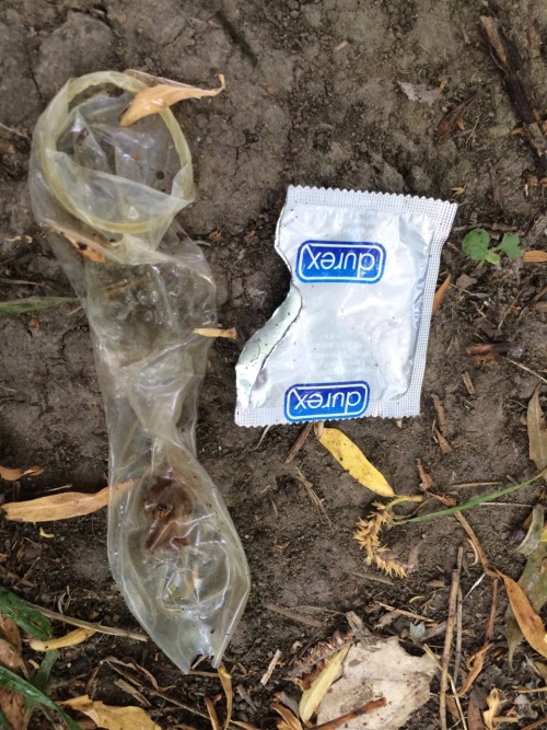Today has been a lucky day. I found the second used condom, with some poop on it.. But very fresh! T