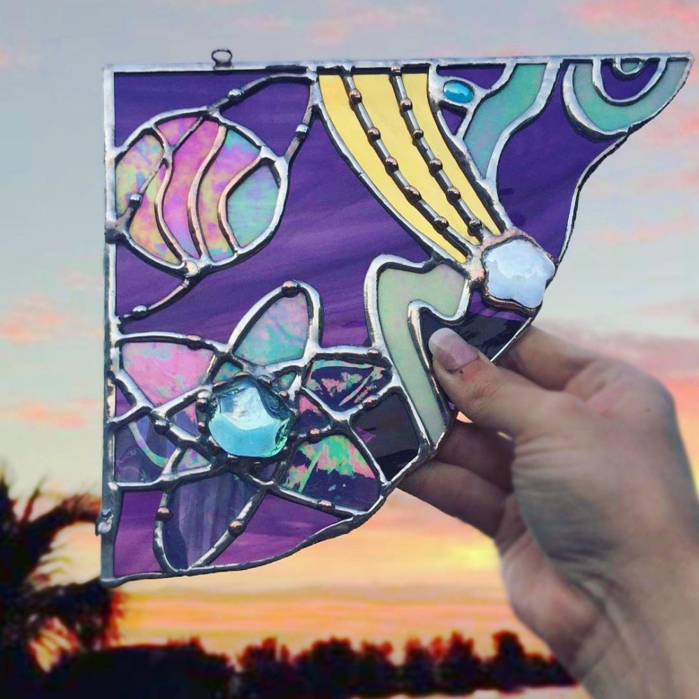 sosuperawesome:  Stained Glass Art  The Sweet Karma Bar  #Etsy #Stained Glass  