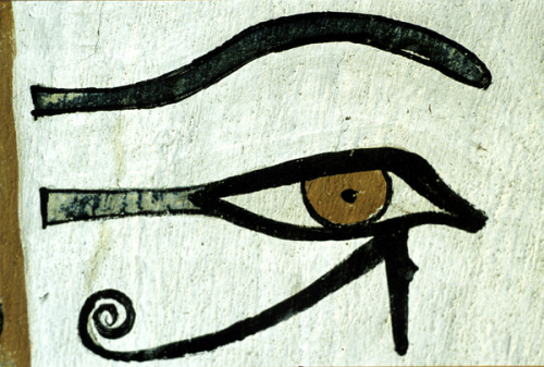 The eye of Ra relief, detail of a wall painting from the Tomb of Sennedjem (TT1). New Kingdom, 19th 