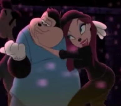 I rewatched a couple Goofy movie clips, both movies in fact. Was enjoying watching PJ showing off his verbal skills with the poetry cafe club girl.   Then it dawned on me  Back in the good old days of Goof Troop, Pete really had a great looking wife named