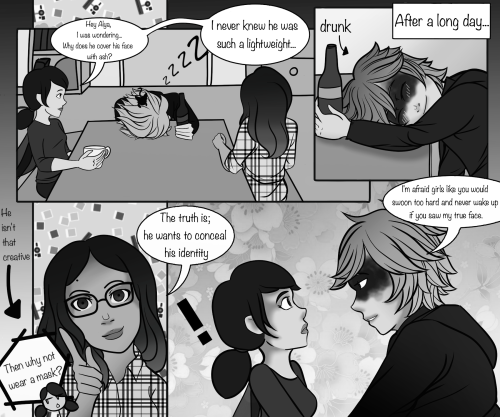 dontmournforthedead:  Miraculous!Noragami AU comicI realized that the ash idea was a little to close to starrycove’s breakdance AU. -.-’ Plus I like the idea of Marinette making things for Chat, and Chat being so grateful.(click on panels for captions)