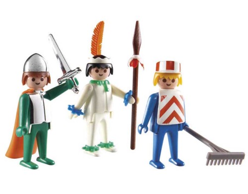 Hans Beck, the first Playmobil figures knight, indian and construction worker, 1974. Photo © Geobra 