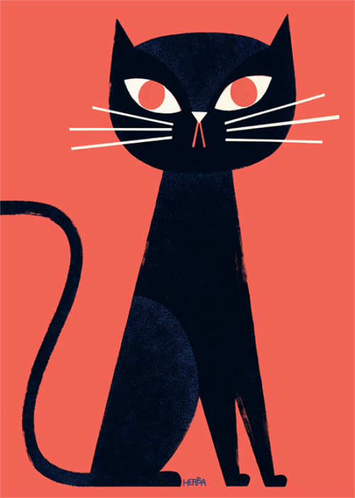 &ldquo;Just an ordinary black cat&rdquo; is available on my Etsy! 50x70 cm https://goo.gl/NjdWQR  