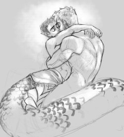 lady-dysnomia:  If you think kissing snakes is gross u are wrong 🔪More Jahiem with his boyfriend Dallas who is not wearing pants because drawing pants from this position hard??? 