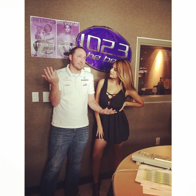 villegas-news:  jasminevillegas: With @kramerthebeat today at #1023thebeat 😂 we