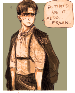 twinkmastertoudou:  for mar, based on her post (also levi does the office look) 