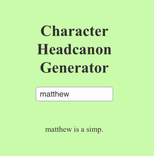 I Did The Character Headcanon Generator With The Tlh Characters