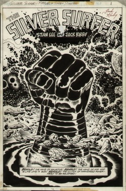 themarvelageofcomics:  Opening two pages of the SILVER SURFER original graphic novel by Jack Kirby and Joe Sinnott 