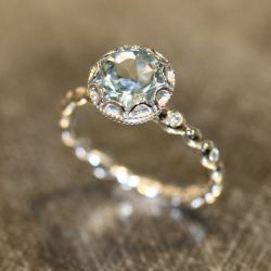 iweddingstuff:  Floral Aquamarine Engagement Ring