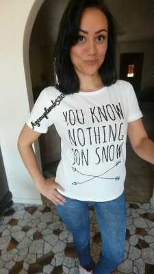 azcouplemb520:  💙Love my new shirt &amp; I Love Jon Snow!!😍😘 Who else watches the Greatest Show Of All Time?!?!   ❤B  Yup yup