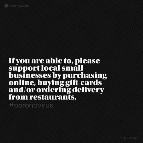 Small businesses are taking a huge hit right now during the #coronavirus pandemic. Please consider w