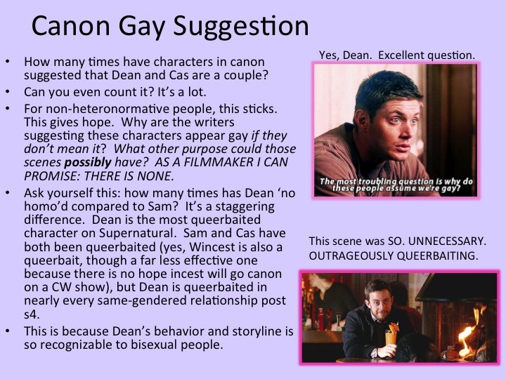snuggydeamon:  Queerbaiting is bad: a powerpoint Sources:  Homophobic jokes original