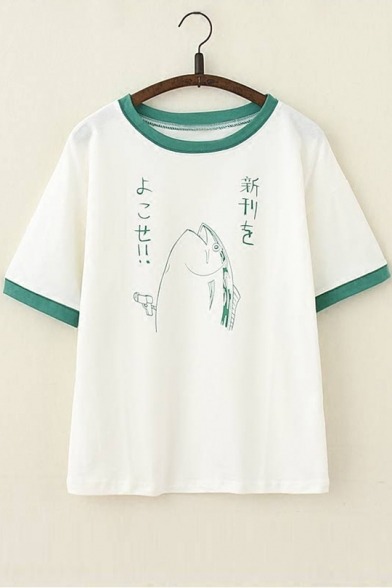 bigbig8899: Fresh Style Printed T-Shirts  Rabbit&Carrot - Rabbit  Letter Fish - Letter Cat  Cartoon Face - Cats  Cat Face - Black Cat  Yey Yasss - Letter Fish Girls are born to be lovable, click them!! 