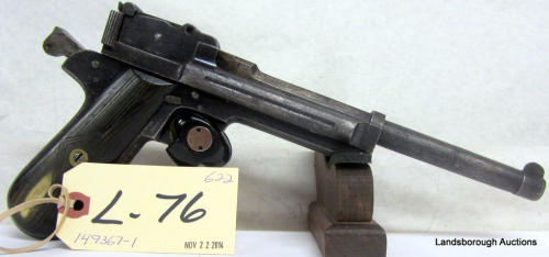 An unmarked, handmade Chinese semi-automatic pistol, produced between China&rsquo;s &ldquo;W