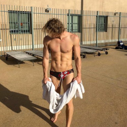 itsswimfever:Blond, speedo, ripped, tanned,