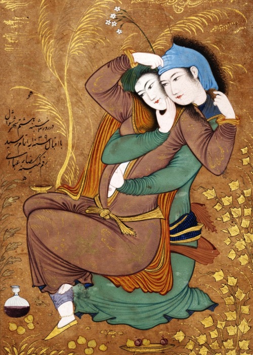 Two Lovers by Reza Abbasi, 1630.