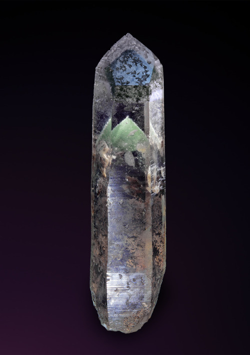 Quartz with a Chlorite Phantom - Seminario farm, Joaquim Felicio, Minas Gerais, Brazil